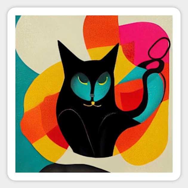 Abstract Cat Sticker by n23tees